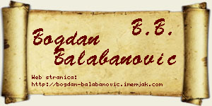 Bogdan Balabanović vizit kartica